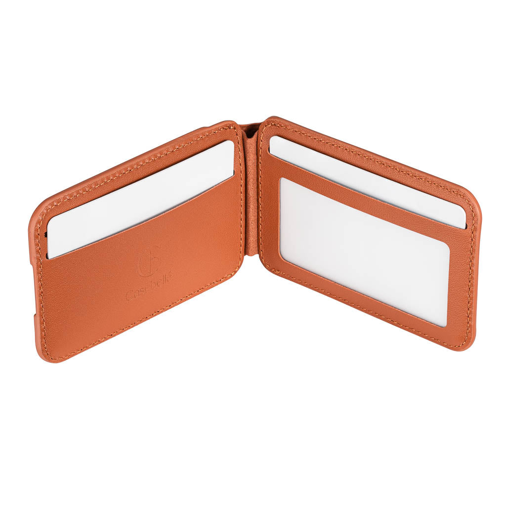 Timeless Luxe - MagSafe Compatible Kickstand Wallet - Cognac Brown