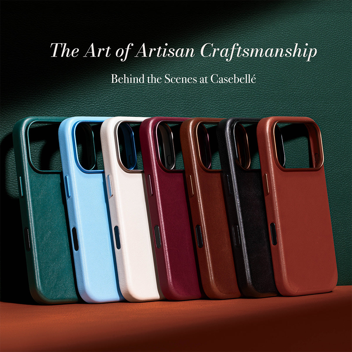 racing green nappa leather iphone 18 pro case product video by casebelle