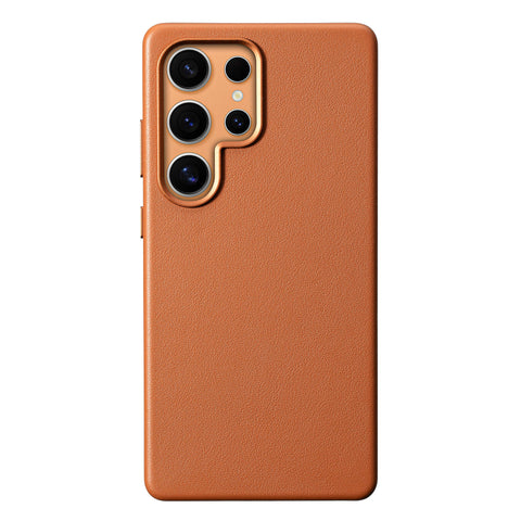 Samsung Galaxy S24 Ultra Leather Case - Cognac Brown