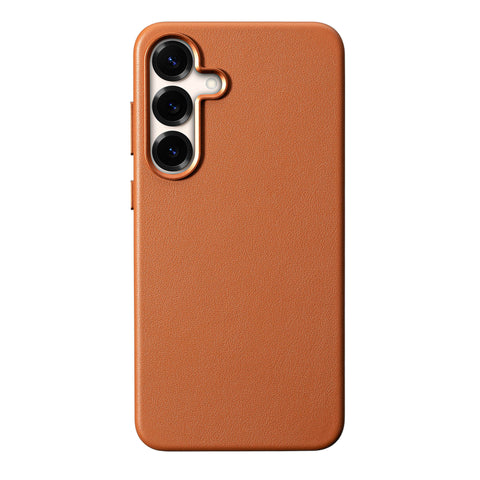 Samsung Galaxy S25 Plus Leather Case - Cognac Brown