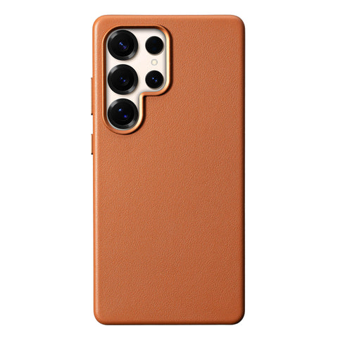 Samsung Galaxy S25 Ultra Leather Case - Cognac Brown